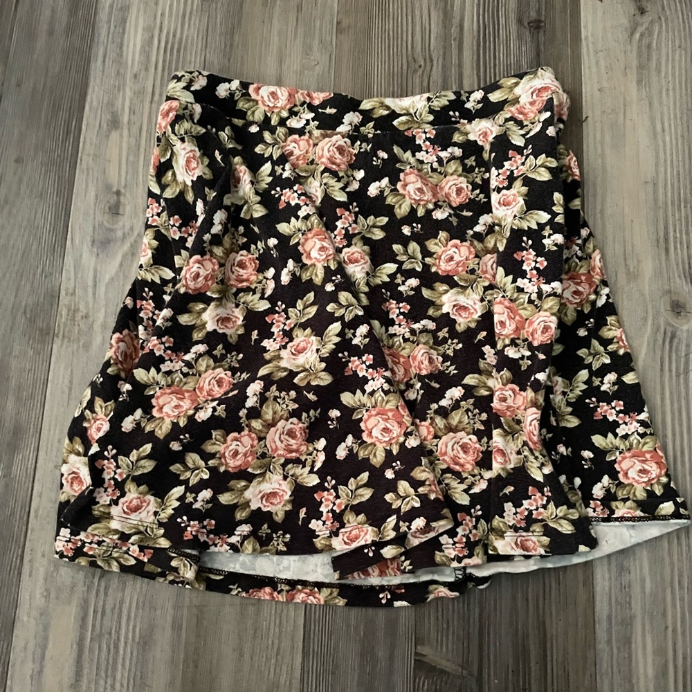 Flower skirt pink black and green